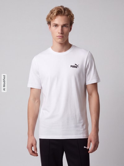 PUMA Performance Regular Fit T-Shirt aus reiner Baumwolle Weiss 4