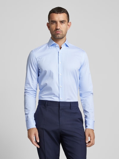 BOSS Koszula biznesowa o kroju slim fit z kołnierzykiem typu cutaway model ‘Hank’ Błękitny 4