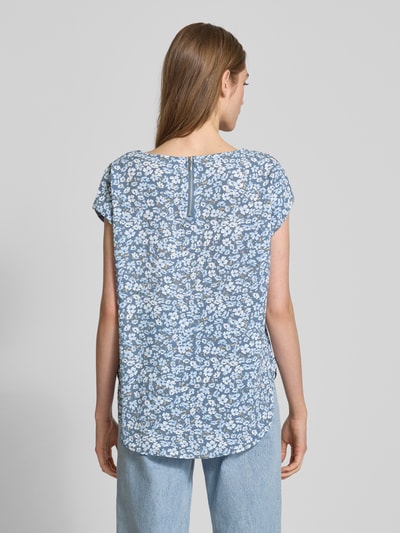 Only Regular Fit Blusentop mit Rundhalsausschnitt Modell 'VIC' Jeansblau 5