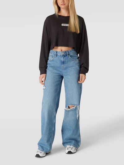 Levi's® Cropped T-Shirt mit Label-Print Black 1