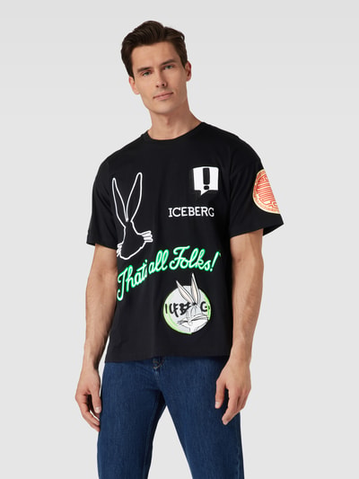 Iceberg T-Shirt mit Applikationen Black 4