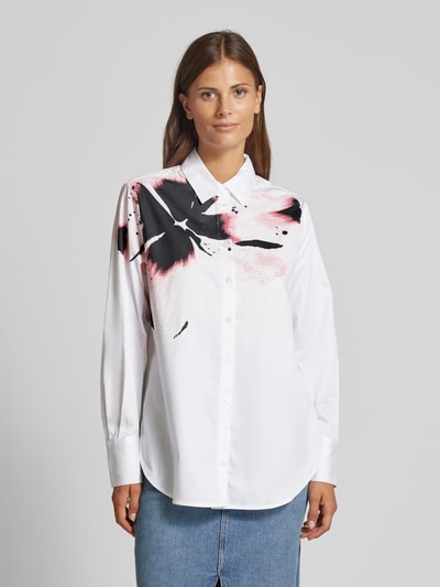 s.Oliver BLACK LABEL Loose fit blouse met print en overhemdkraag Offwhite - 4