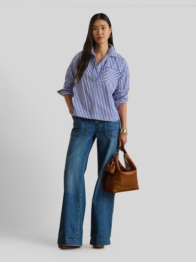 Lauren Ralph Lauren Regular Fit overhemdblouse van puur katoen Blauw - 1