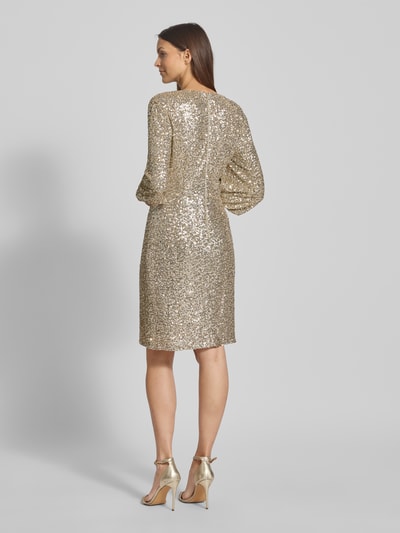 s.Oliver BLACK LABEL Tailliertes Cocktailkleid mit Paillettenbesatz Gold 5