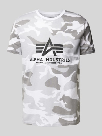 Alpha Industries T-Shirt mit Label-Print Weiss 1