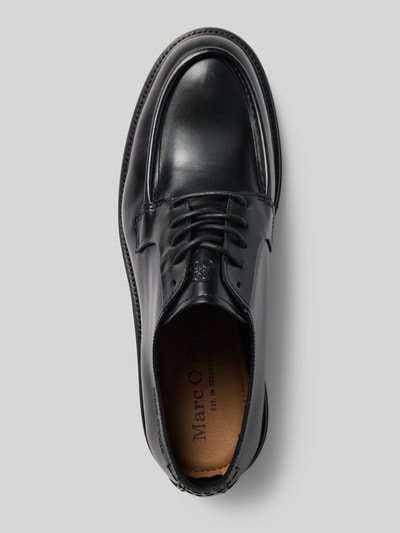 Productfoto, zwarte veterschoenen uit echt rundleer, elegante glanzende textuur, Heren veterschoenen van Marc O'Polo