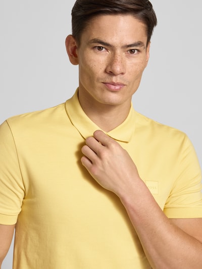 BOSS Orange Slim Fit Poloshirt aus Baumwoll-Mix GELB 3