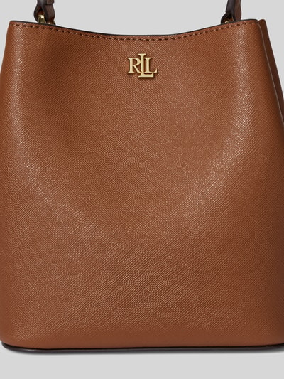 Lauren Ralph Lauren Torba na ramię z naturalnej skóry z odpinanym paskiem na ramię Koniakowy 7