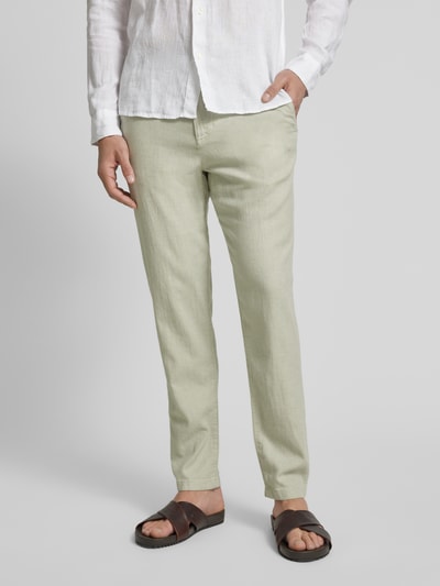 SELECTED HOMME Slim Tapered Fit Hose mit Leinen-Anteil Modell 'BRODY' Hellgruen 4
