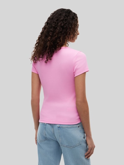 Tommy Jeans t-shirt o kroju slim fit z mieszanki bawełny Mocnoróżowy melanż 5