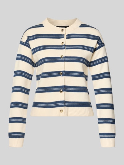 VERO MODA Regular Fit Cardigan aus Viskose-Mix Modell 'GOLD STRIPE' Jeansblau 2