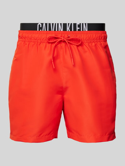 Calvin Klein Underwear Badehose mit Label-Print Rot 1