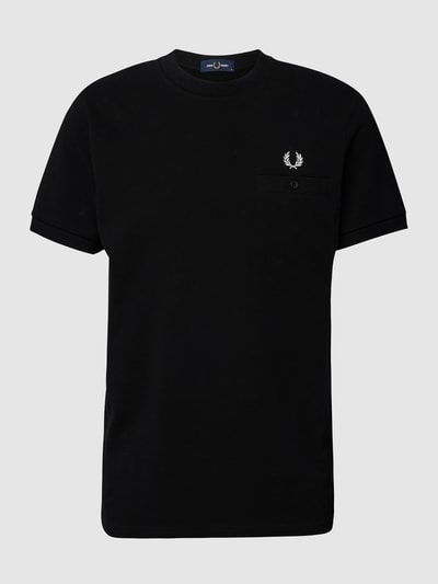 Fred Perry T-Shirt mit Label-Stitching Schwarz 2