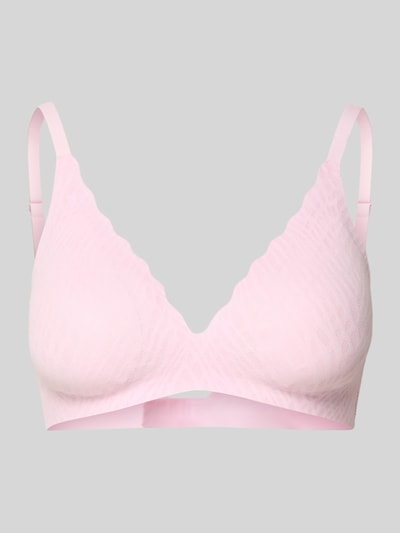 Produktfoto, Slim Fit SportBH in semitransparentem Design Modell 'Bliss' von Sloggi, elastyczny materiał, krój slim fit, regulowane ramiączka, zapięcie na haftki