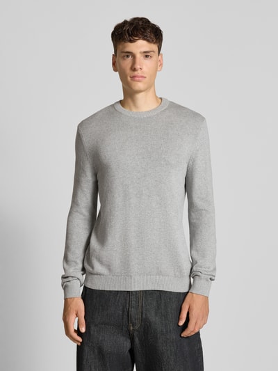REVIEW Strickpullover mit Rundhalsausschnitt Hellgrau Melange 4