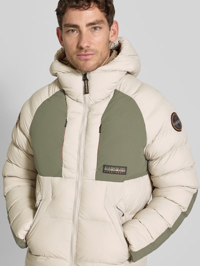 Napapijri Regular Fit Steppjacke mit Logo-Patch Modell 'MOESA' Hellgrau 3