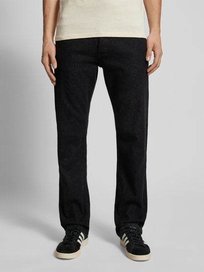 Calvin Klein Jeans Straight fit jeans met labeldetail Zwart - 4