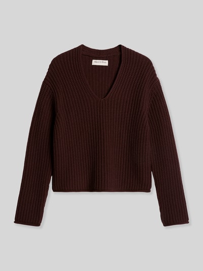 Marc O'Polo Sweter o kroju loose fit z mieszanki bawełny Ciemnoczerwony 2