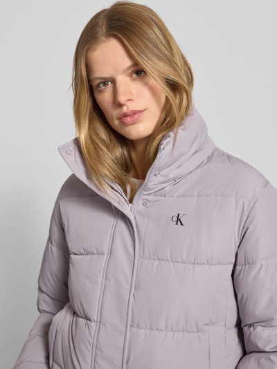 Calvin Klein Jeans Gewatteerd jack met logo en steekzakken Lichtgrijs - 3