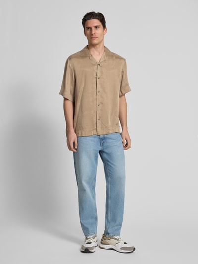 HUGO Freizeithemd mit Knopfleiste Modell 'Espino' Beige 1