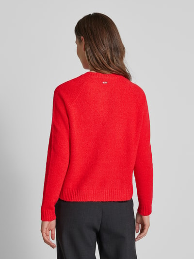 BOSS Strickpullover mit gerippten Abschlüssen Modell 'Febisan' Rot 5