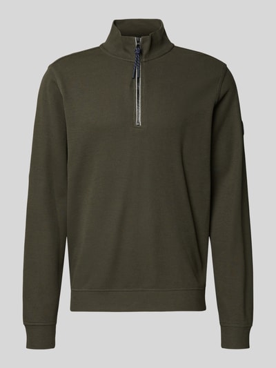 Lerros Sweatshirt met opstaande kraag, model 'SELANIK' Olijfgroen - 2