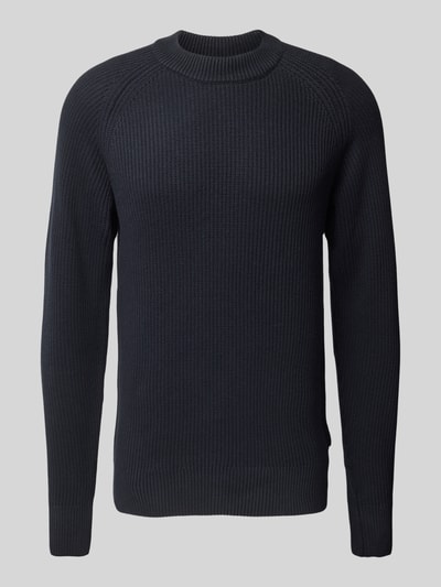 Casual Friday Gebreide pullover met ribboorden, model 'Kristian' Marineblauw - 2