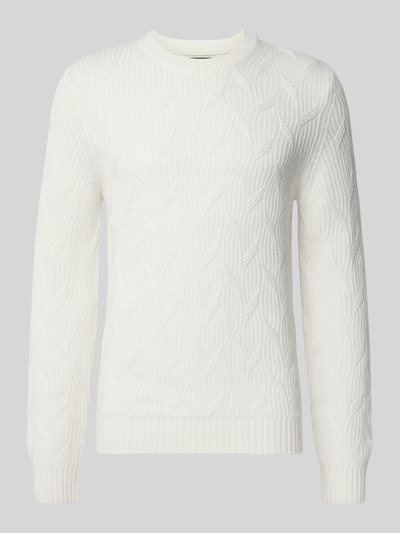Christian Berg Men Gebreide pullover met kasjmier Offwhite - 2