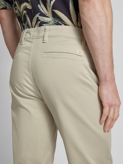 BOSS Orange Tapered fit chino met riemlussen Beige - 3