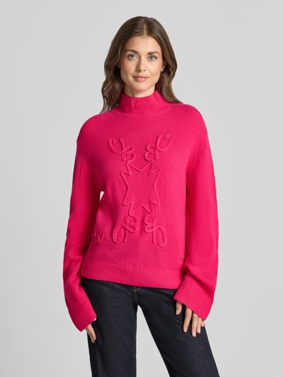Christian Berg Woman Strickpullover mit Stehkragen Fuchsia 4