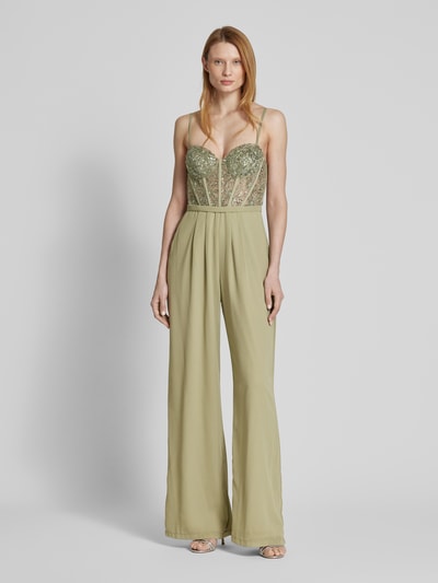 Laona Jumpsuit mit Paillettenbesatz Hellgruen 4