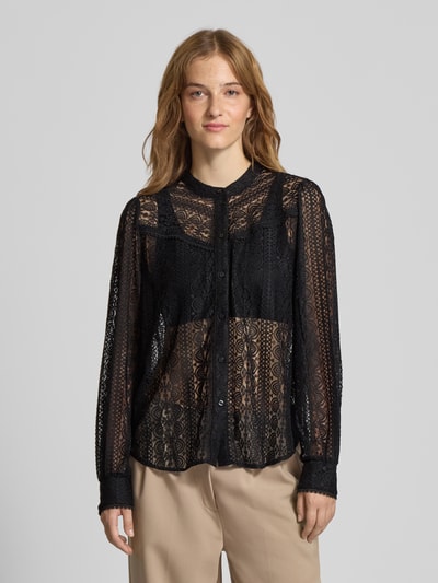 Only Regular Fit Bluse aus transparenter Spitze Modell 'REBA' Black 4