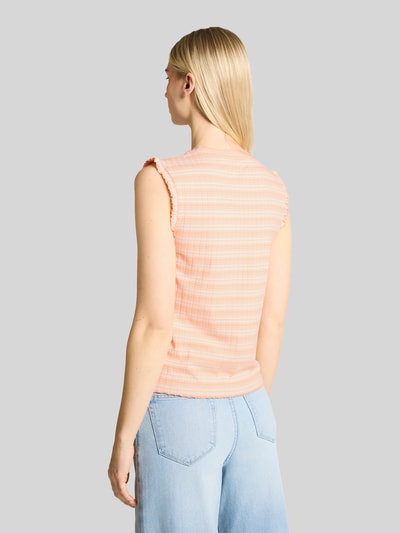 Tom Tailor Denim Slim Fit Top in Rippoptik Apricot 5