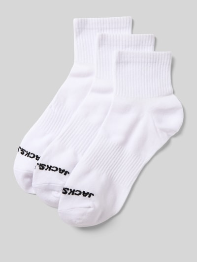 Jack & Jones Sokken met labelprint in een set van 3 paar, model 'LUCA' Wit - 1