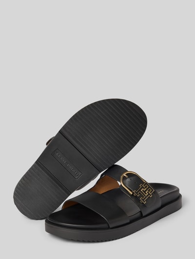 Tommy Hilfiger Sandały skórzane z antypoślizgową podeszwą Czarny 4