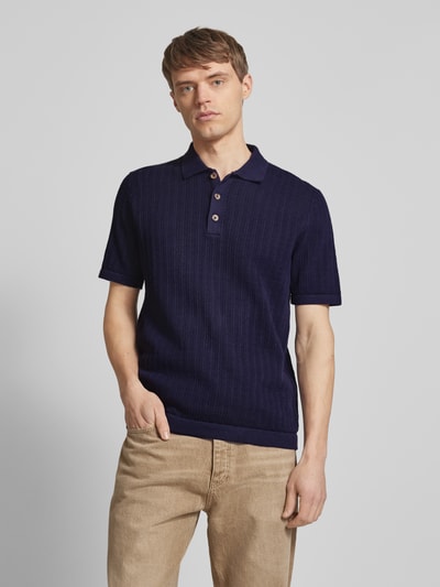 Only & Sons Regular Fit Poloshirt mit Lochstickerei Modell 'MOON' Marine 4