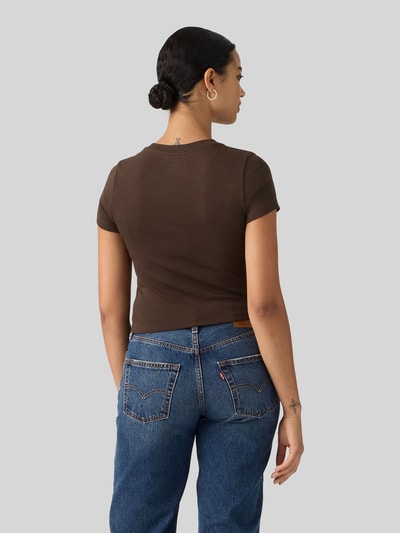 Levi's® Slim Fit T-Shirt aus Baumwoll-Mix mit Logo-Print Mittelbraun Mel 5