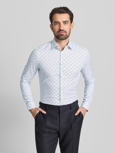 Jake*s Slim fit zakelijk overhemd van katoen met kentkraag Wit - 4