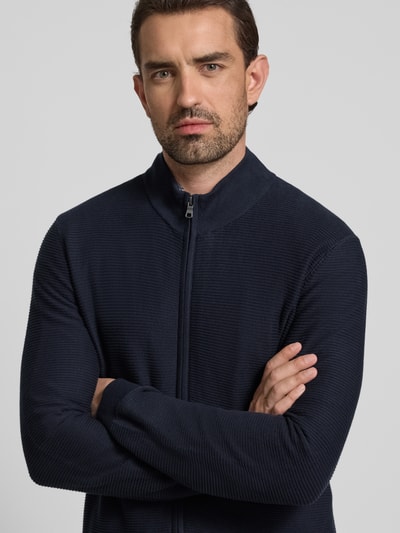 OLYMP Level Five Strickjacke mit Strukturmuster Marine 3