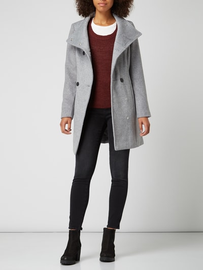 Vero Moda Outdoor Jacke mit Woll-Anteil  Hellgrau Melange 1