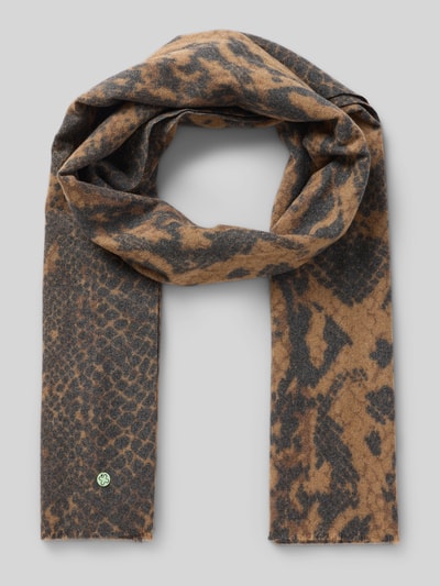 Produktfoto, Schal mit Viskose-Anteil van Codello, Materiaalmix met viscose, langwerpige pasvorm, all-over dierenprint, logodetail, Breedte maat 1: 46 cm