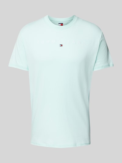 Tommy Jeans Regular fit T-shirt van puur katoen met labelstitching Turquoise - 2