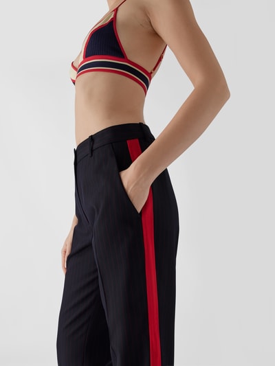 Victoria Beckham Bundfaltenhose mit Nadelstreifen Marineblau 3