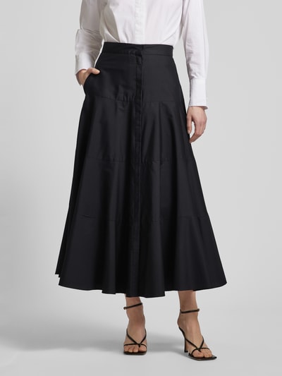 Max Mara Studio Midirok in effen design, model 'TERAMO' Zwart - 4