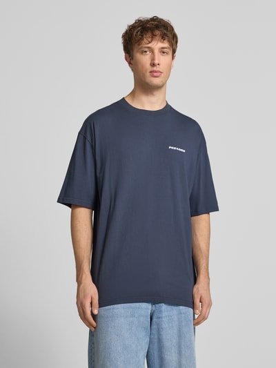 PEGADOR Oversized T-Shirt mit Logo-Stitching Dunkelblau 4