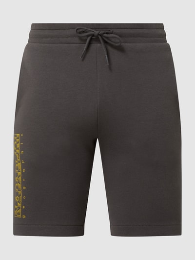 Napapijri Sweatshorts met logo, model 'Nallar' Antraciet - 2