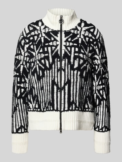 Marc Cain Kurtka z dzianiny z dodatkiem żywej wełny i stójką Czarny 2