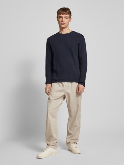 Jack & Jones Strickpullover mit gerippten Abschlüssen Modell 'GEORGE' Marine 1