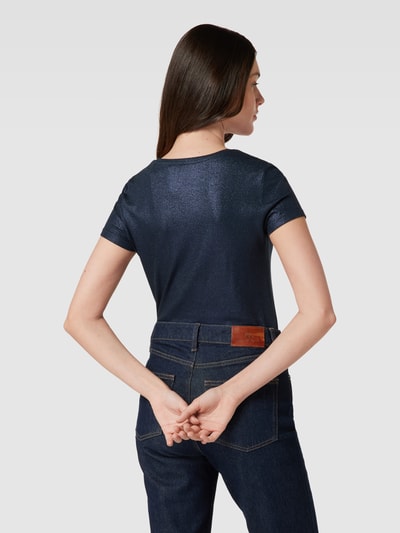 Majestic Filatures T-Shirt mit Effektgarn Marine 5