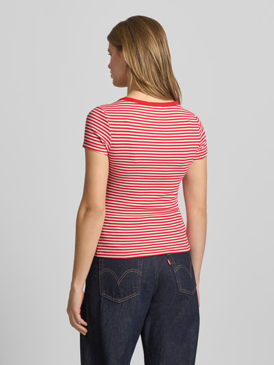Tommy Jeans t-shirt o kroju slim fit z mieszanki bawełny Czerwony 5